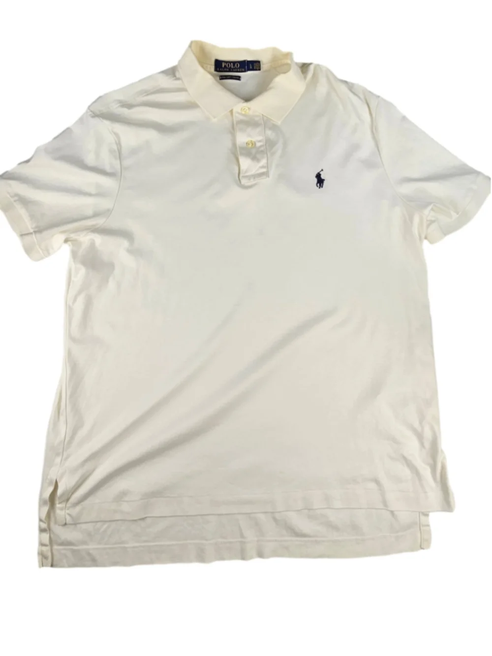 Polo Ralph Lauren Pima Soft Touch Polo Shirt Mens L ivory Cream Pony
